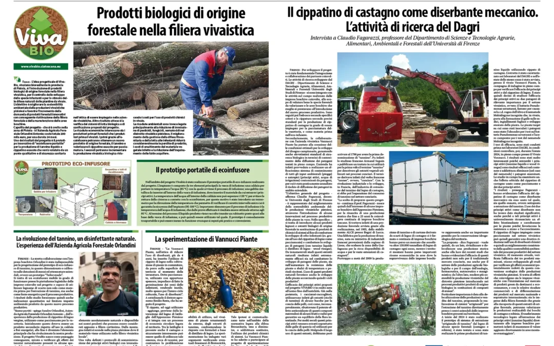 Biologico forestale nella filiera vivaistica. Speciale VivaBio su Dimensione Agricoltura di febbraio 2025, i risultati del progetto